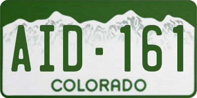 CO license plate AID161