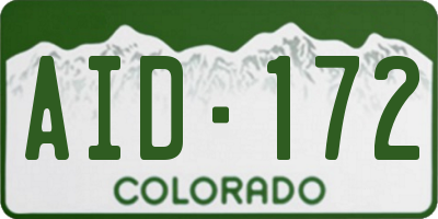 CO license plate AID172