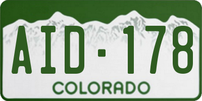 CO license plate AID178