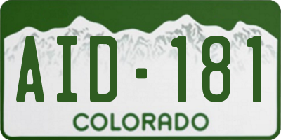CO license plate AID181