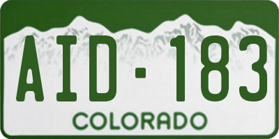 CO license plate AID183
