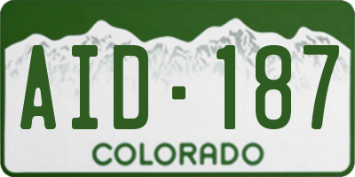 CO license plate AID187