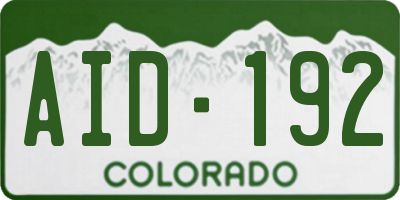 CO license plate AID192