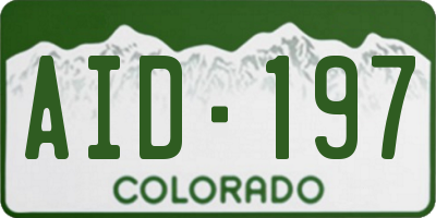 CO license plate AID197