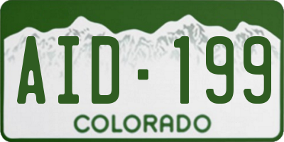 CO license plate AID199