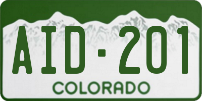 CO license plate AID201