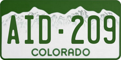 CO license plate AID209
