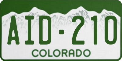 CO license plate AID210