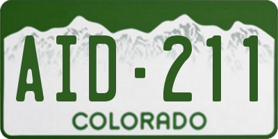 CO license plate AID211