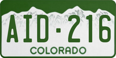 CO license plate AID216