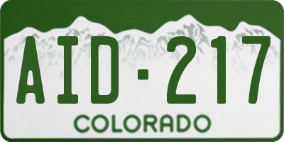 CO license plate AID217