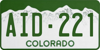 CO license plate AID221