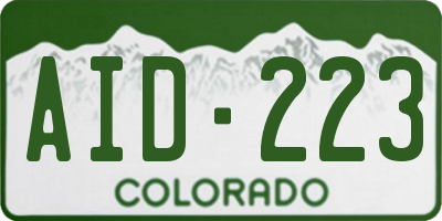 CO license plate AID223
