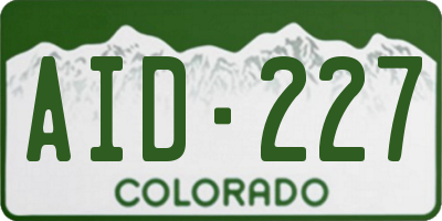 CO license plate AID227