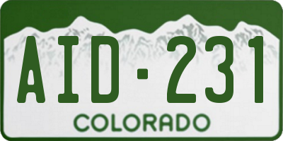 CO license plate AID231