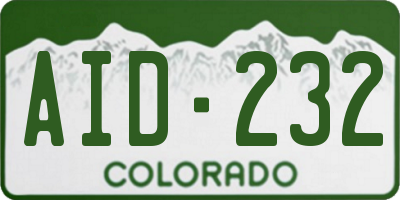 CO license plate AID232