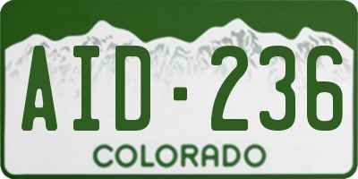 CO license plate AID236