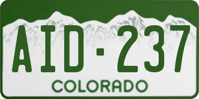 CO license plate AID237