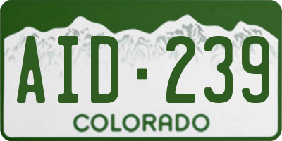 CO license plate AID239