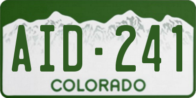 CO license plate AID241