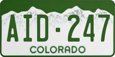 CO license plate AID247