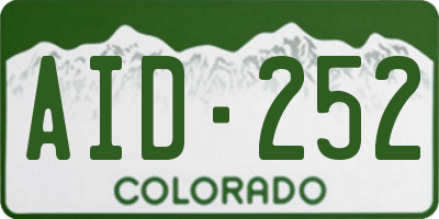 CO license plate AID252