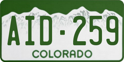 CO license plate AID259