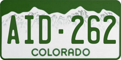 CO license plate AID262