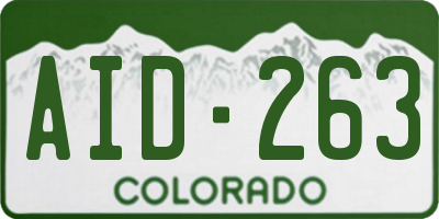 CO license plate AID263