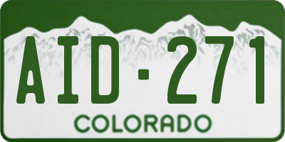 CO license plate AID271