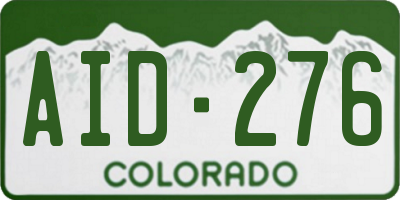 CO license plate AID276