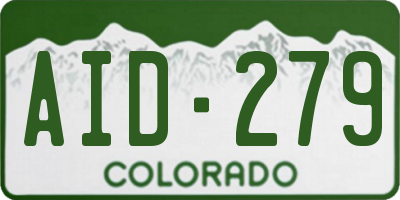 CO license plate AID279