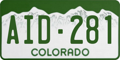 CO license plate AID281