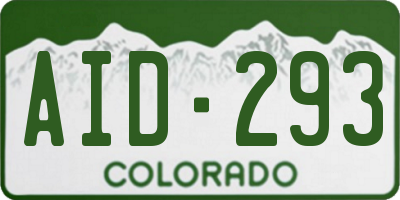 CO license plate AID293