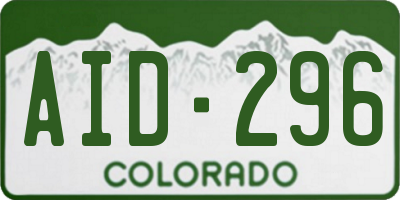 CO license plate AID296