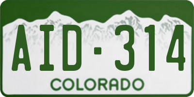 CO license plate AID314