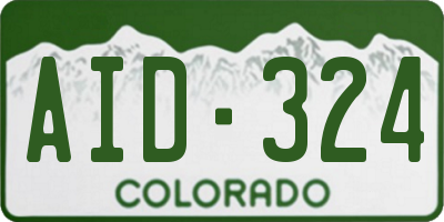 CO license plate AID324