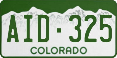 CO license plate AID325