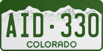 CO license plate AID330