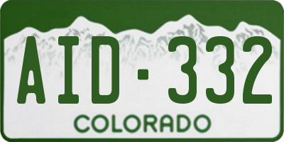 CO license plate AID332