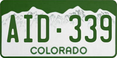 CO license plate AID339