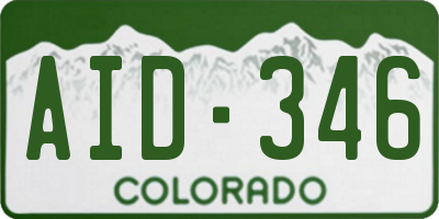 CO license plate AID346