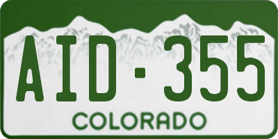 CO license plate AID355