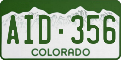 CO license plate AID356
