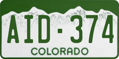 CO license plate AID374