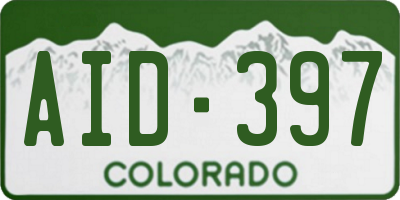 CO license plate AID397