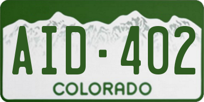 CO license plate AID402