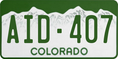 CO license plate AID407