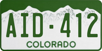 CO license plate AID412
