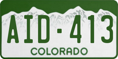 CO license plate AID413
